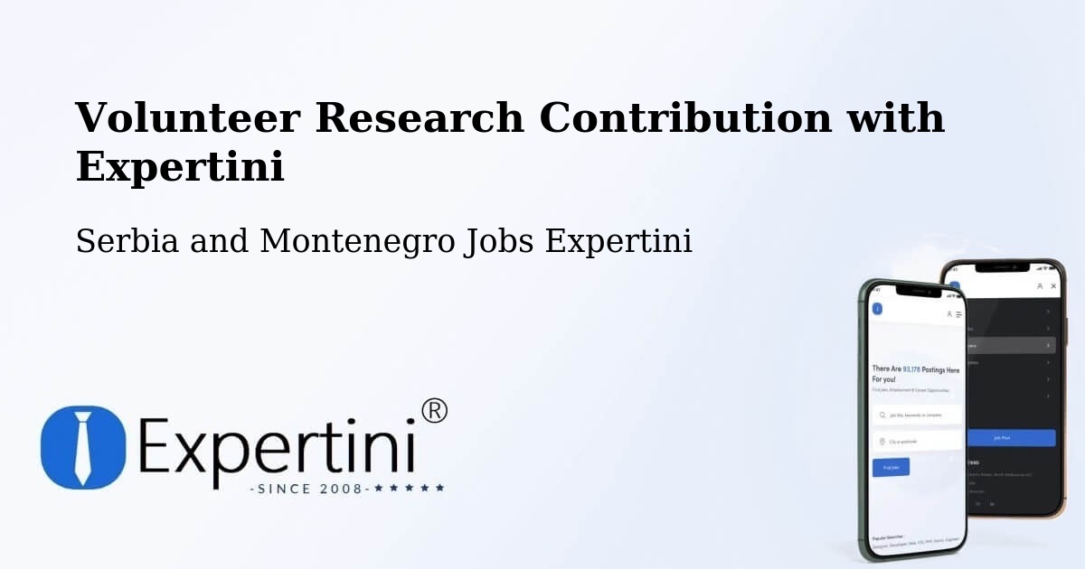 Volunteer Research Contribution Program – Rosetown - Serbia and Montenegro Jobs Expertini